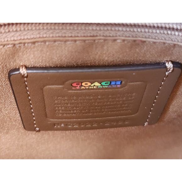 AUTHENTIC COACH ROWAN PVC LEATHER TRIM SATCHEL BAG PURSE 2488 RAINBOW/PRIDE - Picture 7 of 8